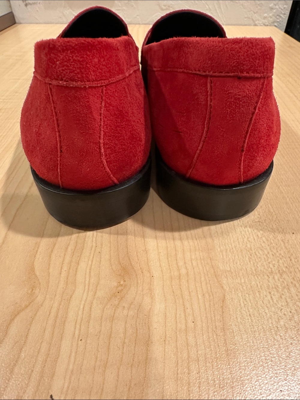 Barneys New York Red Suede Studded Women's Loafers size 39 - Picture 4 of 6